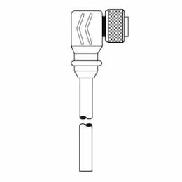 12-ft MiniSync, Single End, Female, 90°, 5-Pole, 8A, 600V