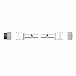 20-ft MiniSync, M / F Straight, Double End, 5-poles, 16 AWG