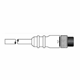 12-ft MiniSync, M Straight, Single End, 6-poles, B Size, 16 AWG