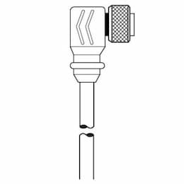 20-ft MiniSync, Single End, Female, 90 Deg, 6-Pole, 8A, 600V