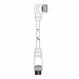 6-ft MiniSync, Double End, Male Straight/Female 90°, 6-Pole, 8A, 600V