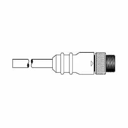 6.6-ft MicroSync Single Key, M Straight, Single End, 3-Pole, 22 AWG