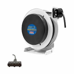 35-ft Flex Rig Reel w/ NEMA 15A Plug & Tri-Tap (3), 12/3 AWG, 125V