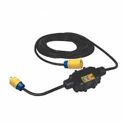 25-ft Ind. Inline Portable GFCI, 6P, 5-20P & 5-20C, Auto, 20A