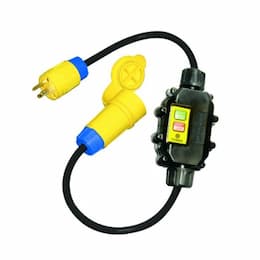 2-ft Inline Portable GFCI, 6P, Perma-Tite Wiring, L5-20P & L5-20C