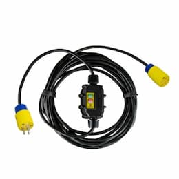 50-ft Ind. Inline Portable GFCI, 6P, 5-20P & 5-20C, Auto, 20A