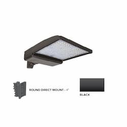 250W LED Shoebox Area Light w/ 4" Round Pole, 0-10V Dim, 480V, 38043 lm, 3000K, Black