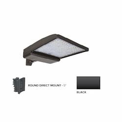 250W LED Shoebox Area Light w/ 5" Round Pole, 0-10V Dim, 480V, 38043 lm, 3000K, Black