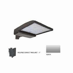 250W LED Shoebox Area Light , 4" Round Pole Mount, 0-10V Dim, 480V, 38043 lm, 3000K, Grey