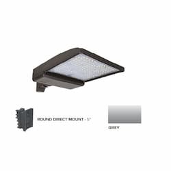 250W LED Shoebox Area Light , 5" Round Pole Mount, 0-10V Dim, 480V, 38043 lm, 3000K, Grey