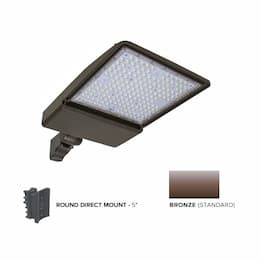 250W LED Shoebox Area Light w/ 5" Round Pole Mount, 0-10V Dim, 40093 lm, 4000K, Bronze