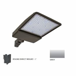 250W LED Shoebox Area Light w/ 5" Round Pole Mount, 0-10V Dim, 40093 lm, 4000K, Grey