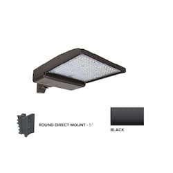 250W LED Shoebox Area Light, 5" Round Pole Mount, 0-10V Dim, 480V, 40093 lm, 4000K, Black