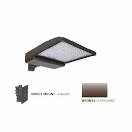 250W LED Shoebox Area Light w/ Direct Arm Mount, 0-10V Dim, 480V, 40093 lm, 4000K, Bronze