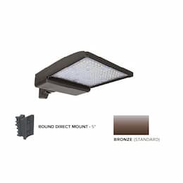 250W LED Shoebox Area Light, 5" Round Pole Mount, 0-10V Dim, 480V, 40093lm, 4000K, Bronze