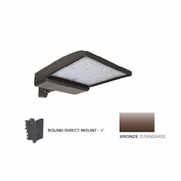 250W LED Shoebox Area Light w/ 4" Round Pole Mount, 0-10V Dim, 42159 lm, 5000K, Bronze