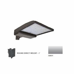 250W LED Shoebox Area Light w/ 4" Round Pole Mount, 0-10V Dim, 42159 lm, 5000K, Grey