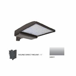 250W LED Shoebox Area Light w/ 5" Round Pole Mount, 0-10V Dim, 42159 lm, 5000K, Grey