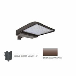 320W LED Shoebox Area Light w/ 4" Round Pole Mount, 0-10V Dim, 43894 lm, 3000K, Bronze