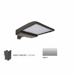 320W LED Shoebox Area Light w/ Direct Arm Mount, 0-10V Dim, 43894 lm, 3000K, Grey