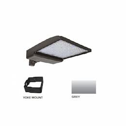 320W LED Shoebox Area Light w/ Yoke Mount, 0-10V Dim, 43894 lm, 3000K, Grey