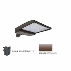 320W LED Shoebox Area Light w/ 4" Round Pole Mount, 0-10V Dim, 46260 lm, 4000K, Bronze