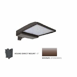 320W LED Shoebox Area Light w/ 5" Round Pole Mount, 0-10V Dim, 46260 lm, 4000K, Bronze