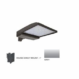 320W LED Shoebox Area Light w/ 4" Round Pole Mount, 0-10V Dim, 46260 lm, 4000K, Grey