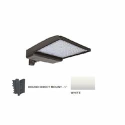 320W LED Shoebox Area Light, 5" Round Pole Mount, 480V, 0-10V Dim, 46260 lm, 4000K, White