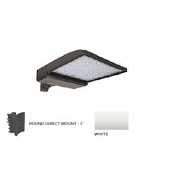 320W LED Shoebox Area Light, 4" Round Pole Mount, 480V, 0-10V Dim, 48643 lm, 5000K, White