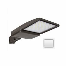 75W LED Shoebox Area Light w/ Yoke Mount, 0-10V Dim, 10870 lm, 3000K, White 