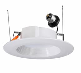 6-in 11W LED Recessed Downlight, Dimmable, E26, 670 lm, 120V, 4000K, White