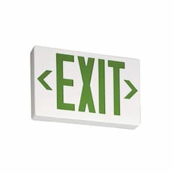 2W Green KED Exit Sign, 120V-277V, White