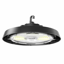 100/120/150W LED Round High Bay w/ 25W BBU, 120V-277V, SelectCCT, BK