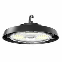 200/220/240W LED Round High Bay w/ 40W BBU, 120V-277V, SelectCCT, BK