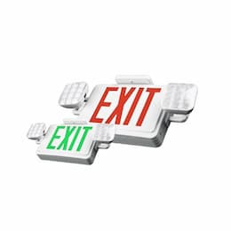 ETi Lighting 3.8W LED Bicolor Emergency Exit Sign Combo, 241 lm, 120V-277V, 6500K