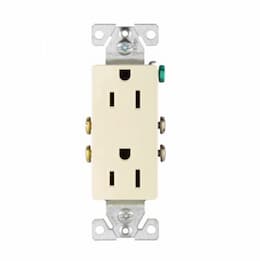 15 Amp Decora Receptacle, Duplex, Almond