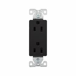 Eaton Wiring 15 Amp NEMA 5-15R Duplex Decorator Receptacle Outlet, Black