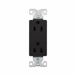 15 Amp NEMA 5-15R Duplex Decorator Receptacle Outlet, Black