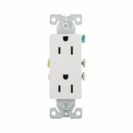 15 Amp Decora Receptacle, Duplex, White