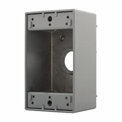 1-Gang FS Electrical Box, 3 Holes, Weatherproof, Cast Aluminum