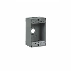 1-Gang Weatherproof FS Box, 2-2 End, 5-Hole 0.75" Diameter, Cast Aluminum