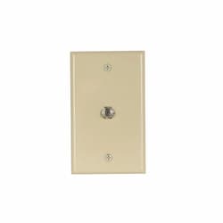 Eaton Wiring Wallplate w/Coax Adaptor, Thermoset, Standard Size, Ivory