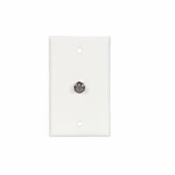 Wallplate w/Coax Adaptor, Thermoset, Standard Size, White