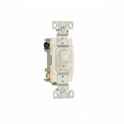 15 Amp Framed Toggle Switch, 4-Way, #14 to 10 AWG, 120V, Almond