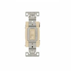 15 Amp Framed Toggle Switch, 4-Way, #14 to 10 AWG, 120V, Ivory