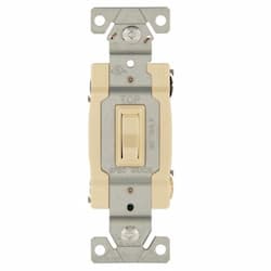 15 Amp Toggle Switch, 4-Way, Ground, 14-10 AWG, 120V, Ivory