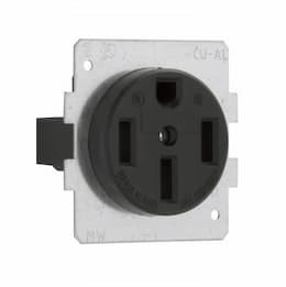 50 Amp Power Receptacle, NEMA 14-50R, 3 Pole/4 Wire, Black