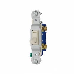 15 Amp Toggle Switch, Single-Pole, Light Almond