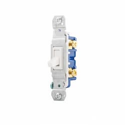 15 Amp Toggle Switch, Single-Pole, White 